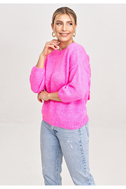 Figl Women's sweater with 3/4 sleeves, purple M993, one size fits all