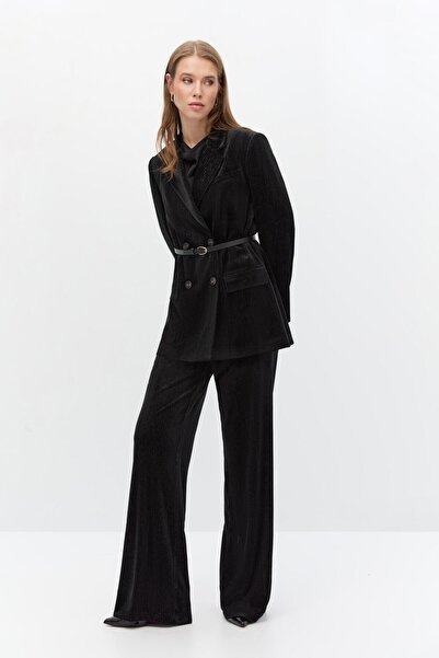 Shn Simli kadife blazer takım