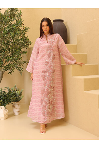 IKKXA Printed 2 Color Gold Sequin Jalabiya