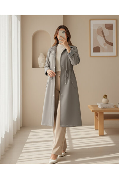 MissRunin Tünel Bağcıklı Üst Cep Detaylı Astarsız Yıkamalı Organik Koton Tren...