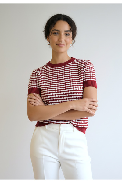 Figl Pullover - Short sleeve sweater - Red M1266 size M