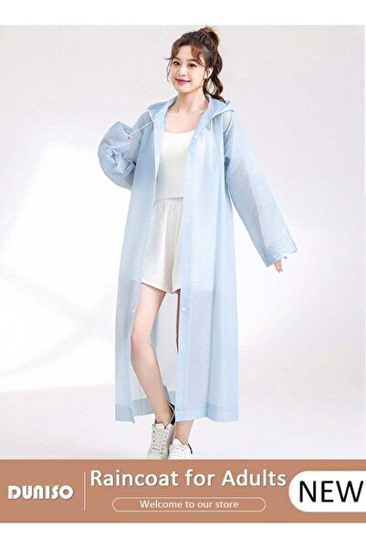 DOMEET Rain Coat, EVA Waterproof Rain Ponchos for Women, Reusable Packable Raincoat for Travel Emergency, R