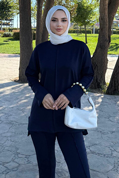 benguen Double Suit with Stitching Detail Z5689 Navy Blue