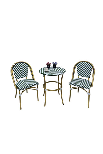 TEB TASARIM Paris Yeşil Beyaz Çay Seti