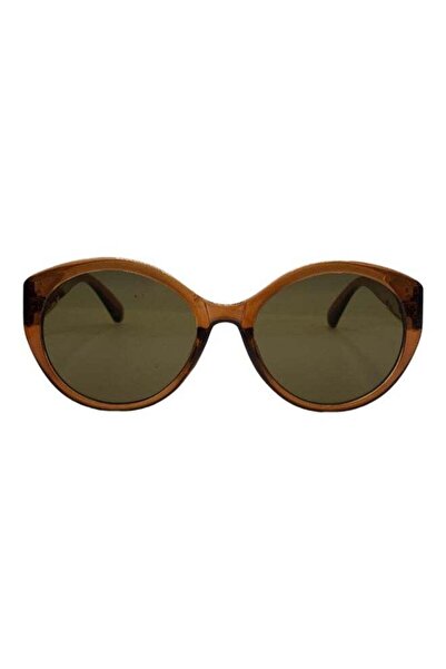 INFLUENCE Germany - Oval Brown Sunglasses for Women with Gold Chain Arms