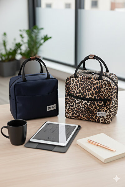 SürLaz 2-Piece Thermal Lunch Box - Heat Insulated, Waterproof, Meal Bag for S...