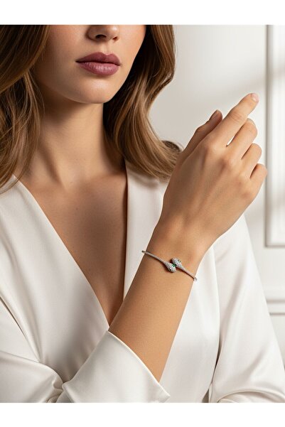 Vigens Mulier 925 Ayar İkonik Yılan Figürlü Işıltılı Kelepçe Bileklik Inspiratio