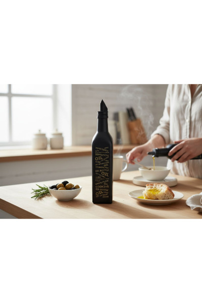 Lider MAGNESİA Oil Glass 500 Cc 2 Pcs Black Square Bottle