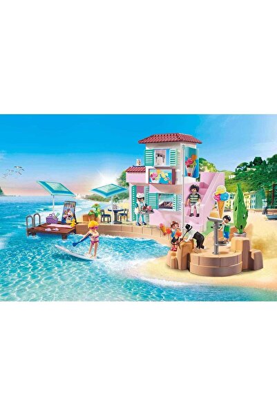 Playmobil Waterfront Ice Cream Shop, Multi-colour, 51.5 x 14.2 x 38.5 cm (70279)