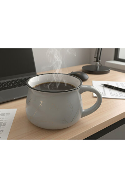 Elista Ceramic Mug Cup Silvery Patterned Colorful 250 Cc