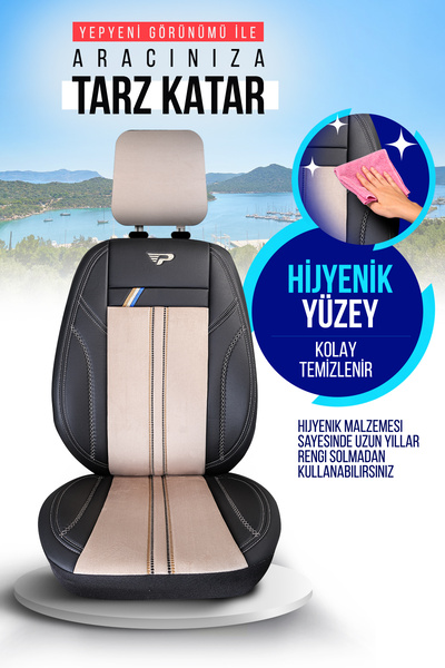 Panda Kılıf Panda Austin Series Velor Cloth Car Seat Cover - Full Set