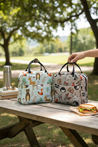 SürLaz 2-Piece Thermal Lunch Box - Heat Insulated, Waterproof, Meal Bag for S...