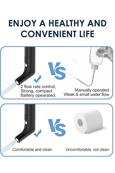 Generic Rechargeable Travel Bidet - Compact Electric Sprayer with Filter, 2 Flow Modes