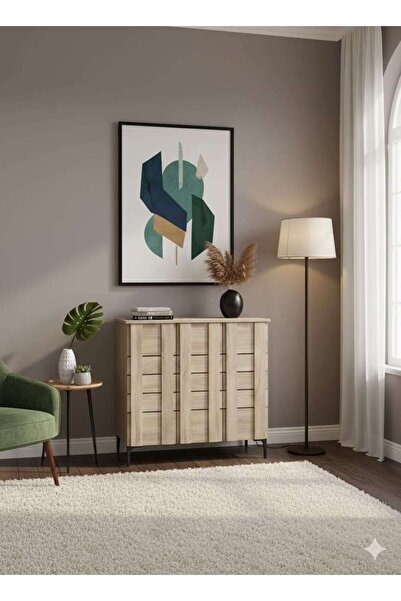 Generic Wooden 3 Door Shoes Cabinet, Netural Colour