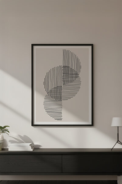 huhuli Ahşap Siyah Çerçeveli Minimalist Tablo Huhu577
