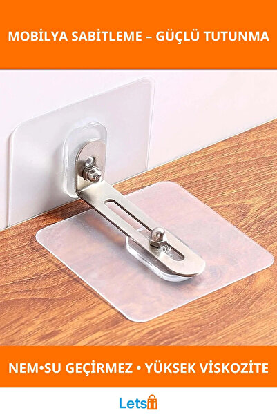 Letsii Su Geçirmez Kendinden Yapışkanlı Mobilya Sabitleme Aparatı