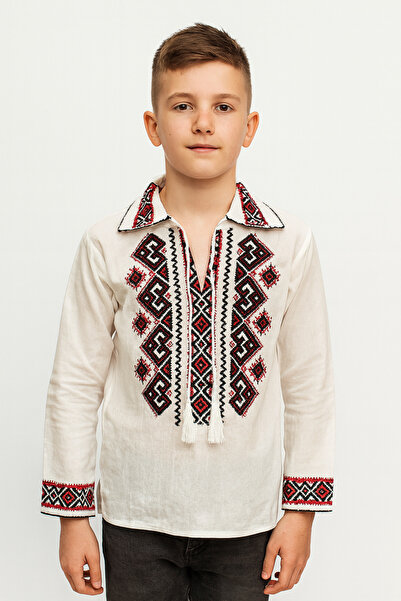 OEM Traditional white embroidered shirt for boys