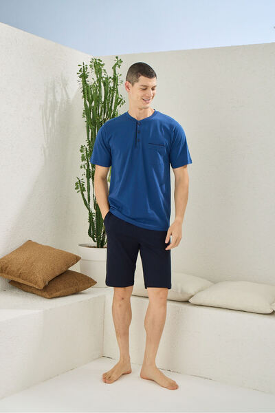 KLY New Season Plus Size Midi Collar Shorts Luxury Design Pajama Set