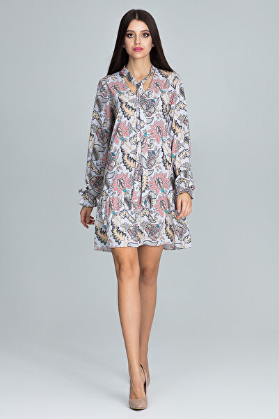 Figl Floral dress with bow at the neckline - M599 size S/M