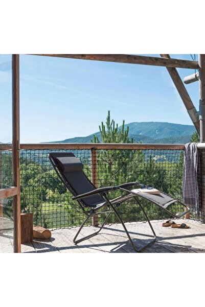 Home Decor Folding Zero-Gravity Lounge Chair with Headrest, 175x65x110 cm - Black