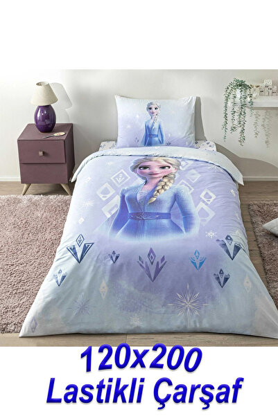 Taç Licensed Disney Frozen Diamond Queen Size Cotton Duvet Cover Set 120X200 Fitted Sheet