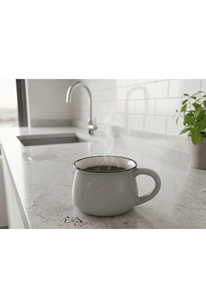 Elista Ceramic Mug Cup Silvery Patterned Colorful 250 Cc