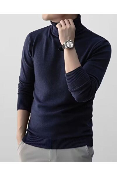 Masimar Men's Regular Fit Turtleneck Sweater Soft Textured Full Fisherman Sweatshirt