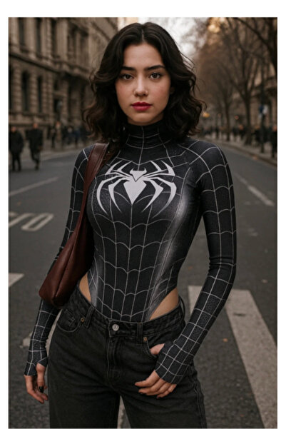 Köstebek Spider Woman Retro Spider Snap Women's Bodysuit