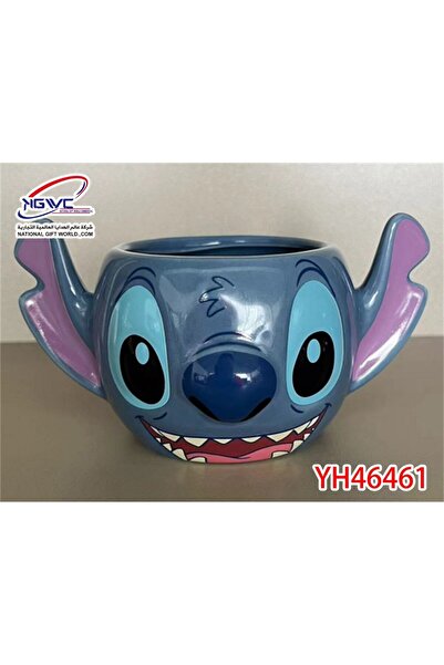 Lilo & Stitch A ceramic mug with a smiling embroidered face and large ears.