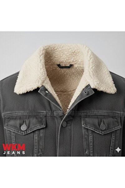 WKM Men's Classic Cut Shearling Jean Jacket