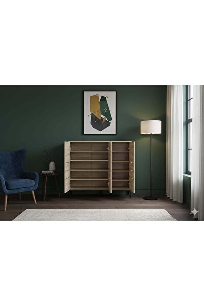 Generic Wooden 3 Door Shoes Cabinet, Netural Colour