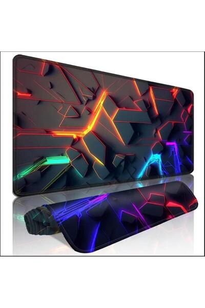 sgeteknoloji Sge Technology 65X25 cm 3D Dimensional Design Anti-Slip Base Speed Surface Gamer Mouse Pad Gaming