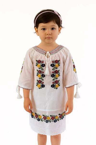 Blusmart Set Tradițional Ie + Fustă pentru Fete– Model Theodora