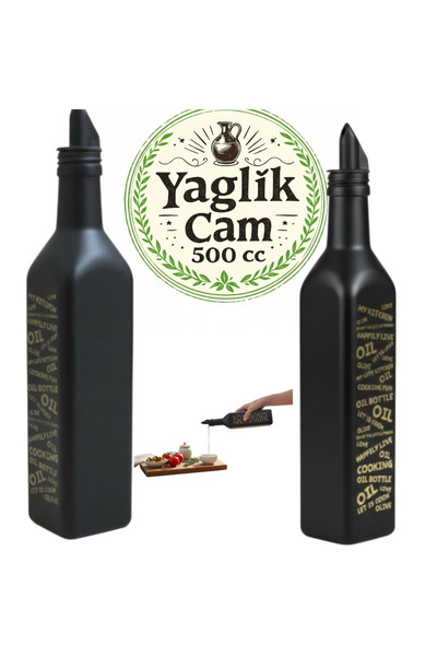 Lider MAGNESİA Oil Glass 500 Cc 2 Pcs Black Square Bottle