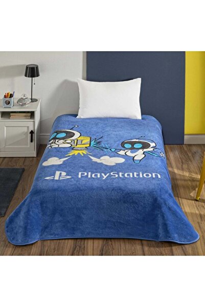 Taç Licensed Single Children's Blanket (160X220) - Playstation Astrobot Blue