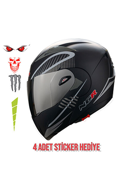 NCR Çene Açılır Aynalı Vizör Motosiklet Kaskı Ece Belgeli