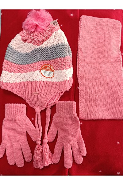 Kitti SCARF BEANIE GLOVES 3-PIECE SET 4-8 YEARS GIRL WITH FLEECE INSIDE