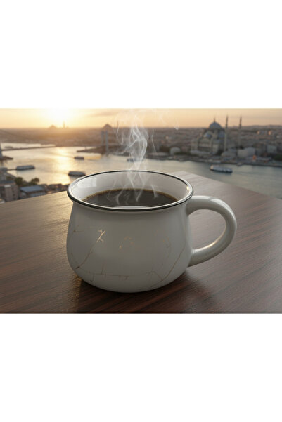 Elista Ceramic Mug Cup Silvery Patterned Colorful 250 Cc