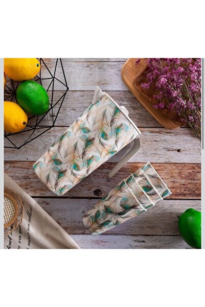 cc bin shihon Juice jug with four bamboo plastic cups