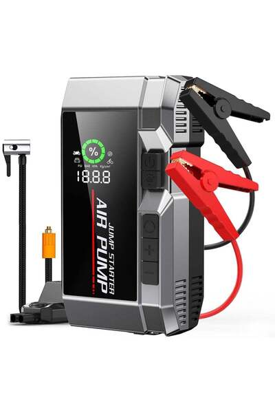 AGD Car Quick Starter with Air Pump, Emergency Light, Multi-use, Ideal for Travel