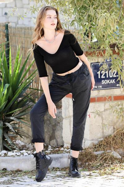 della moor Women's Anthracite Italian Large Size Straight L Stretch Fabric Pants 44-54 Size