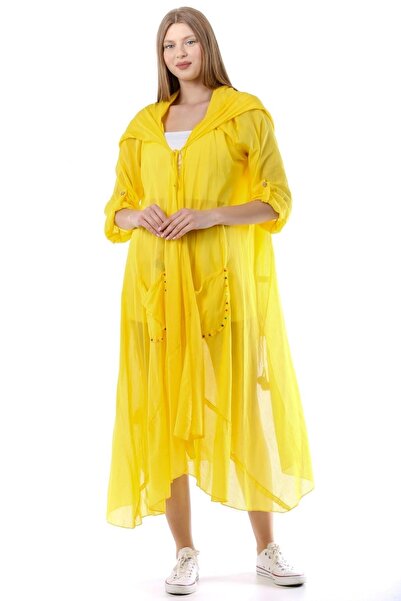 della moor Women's Yellow Witch Hooded Bohemian Kaftan