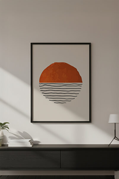 huhuli Ahşap Siyah Çerçeveli Soyut Tablo Huhu594