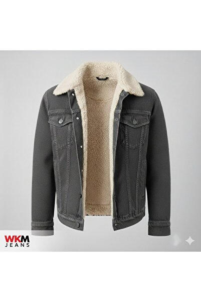 WKM Men's Classic Cut Shearling Jean Jacket