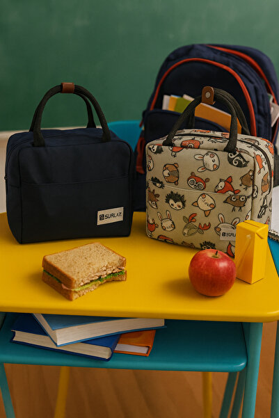 SürLaz 2-Piece Thermal Lunch Box - Heat Insulated, Waterproof, Meal Bag for S...