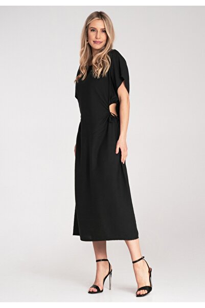 Figl Elegant casual dress - Simple elegant midi dress - Black dress M1183 r. Universal