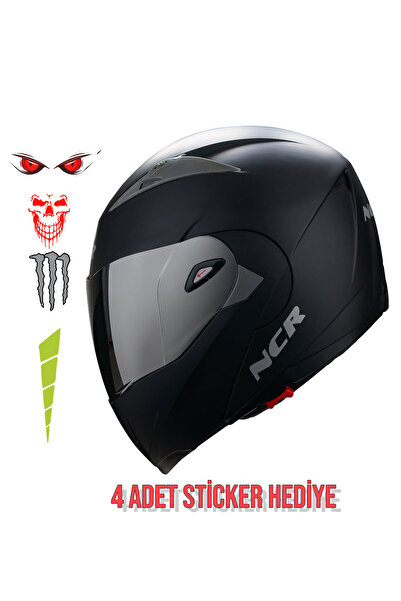 NCR Çene Açılır Aynalı Vizör Motosiklet Kaskı Ece Belgeli