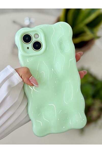 Go Aksesuar Iphone 15 Uyumlu 3d Bubble Tasarımlı Pastel Renk Esnek Silikon Kılıf