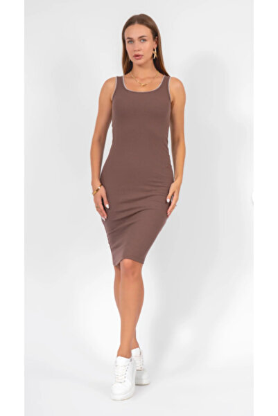 ALCİNOUS 100% Cotton Dress with Thick Straps with Embroidery Details