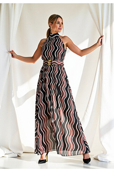 Figl Rochie maxi plisată - rochie elegantă geometrică - mărimea M1091 ​​Unive...
